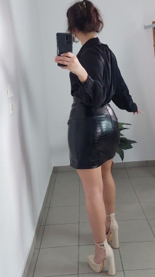 Croc leather mini skirt ON LINE 