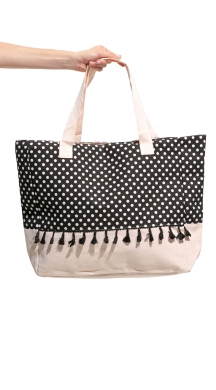 Dotted Beach Bag with fringes