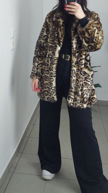 Lux Faux Leopard Γούνα με φόδρα και τσέπες 