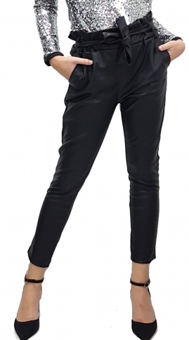 Leather Like Trousers with Belt