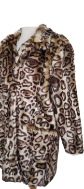 Lux Faux Leopard Γούνα με φόδρα και τσέπες 